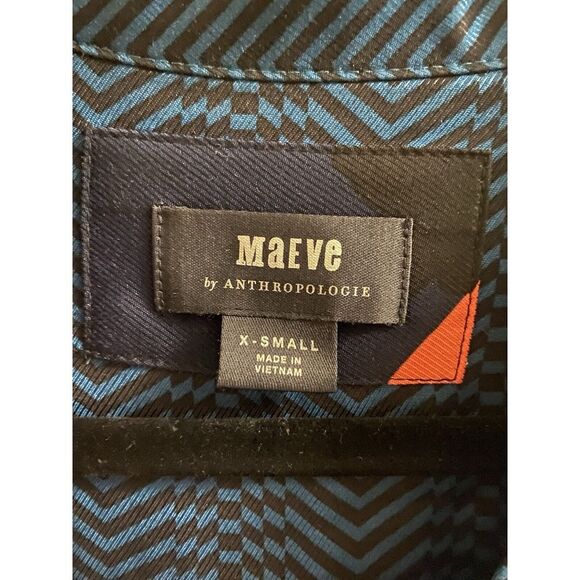 Maeve Anthropologie Gillian Abstract Shirtdress Size XS Oversized ** Read - Picture 2 of 16